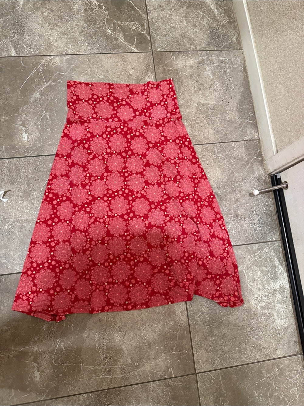 LuLaRoe Red Floral Circle Skirt